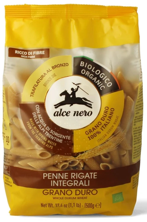 MAKARON (SEMOLINOWY RAZOWY) PENNE BIO 500 g - ALCE NERO.jpg