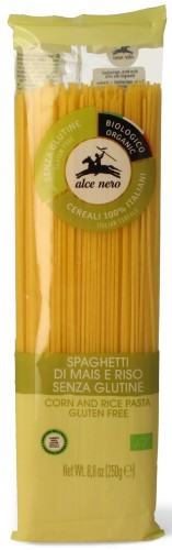 MAKARON (KUKURYDZIANO - RYŻOWY) SPAGHETTI BEZGLUTENOWY BIO 250 g - ALCE NERO.jpg