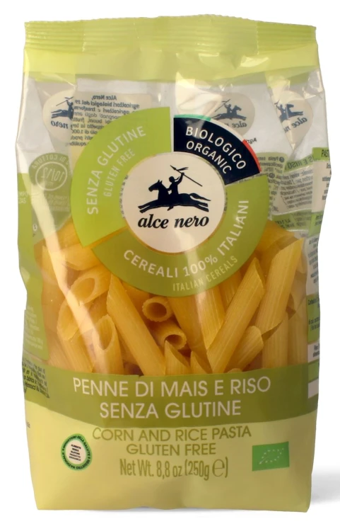 MAKARON (KUKURYDZIANO - RYŻOWY) PENNE BEZGLUTENOWY BIO 250 g - ALCE NERO.jpg