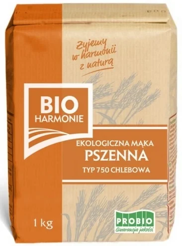 MĄKA PSZENNA CHLEBOWA TYP 750 BIO 1 kg - PROBIO (BIOHARMONIE).webp